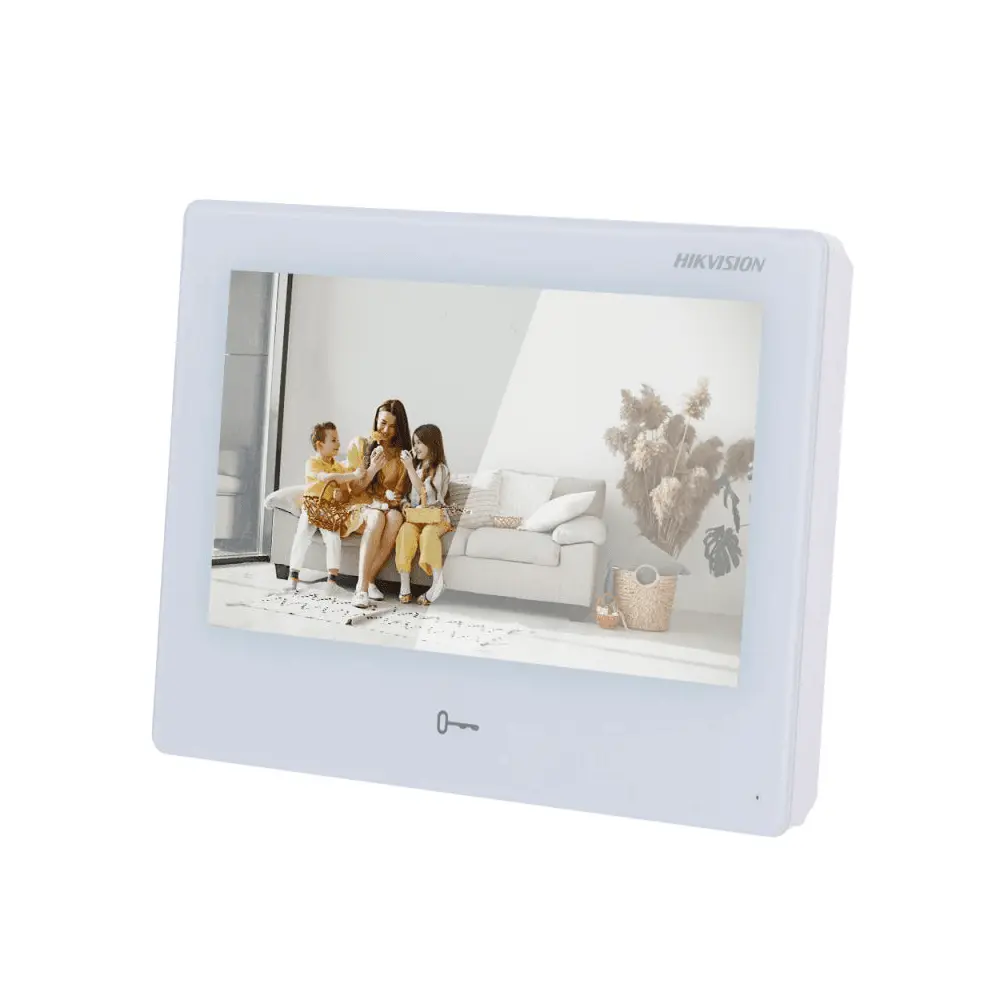 [DS-KH9310-WTE1(B)] Monitor videoportero interior Android WiFi TFT 7_ Blanco Audio bidireccional TCP-IP Montaje superficie 8CH Alarma Hikvision.jfif.webp